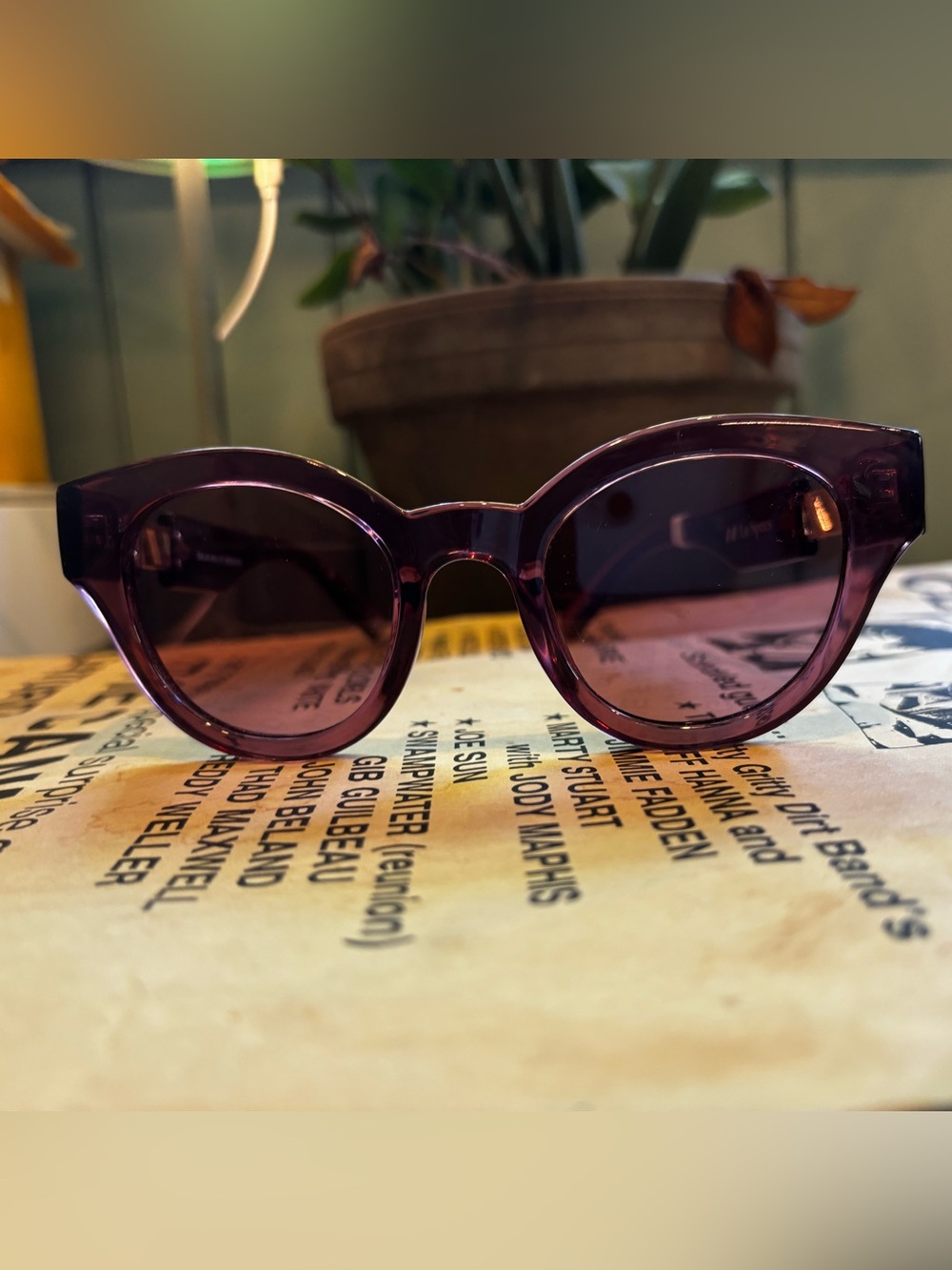 Le Specs Oversized Purple Sunglasses Plum Statement Frames
